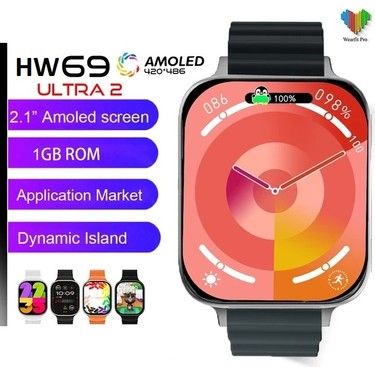 Hw69 ulta2 49mm 2,1 inç amoled ekranlı ios android uyumlu akıllı saat - A3B