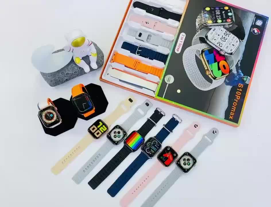 S10 Pro Max 7 kordonlu Dokunmatik HD Ekran ve Manyetik Kablosuz Şarj Özellikli Akıllı Saat - A3G