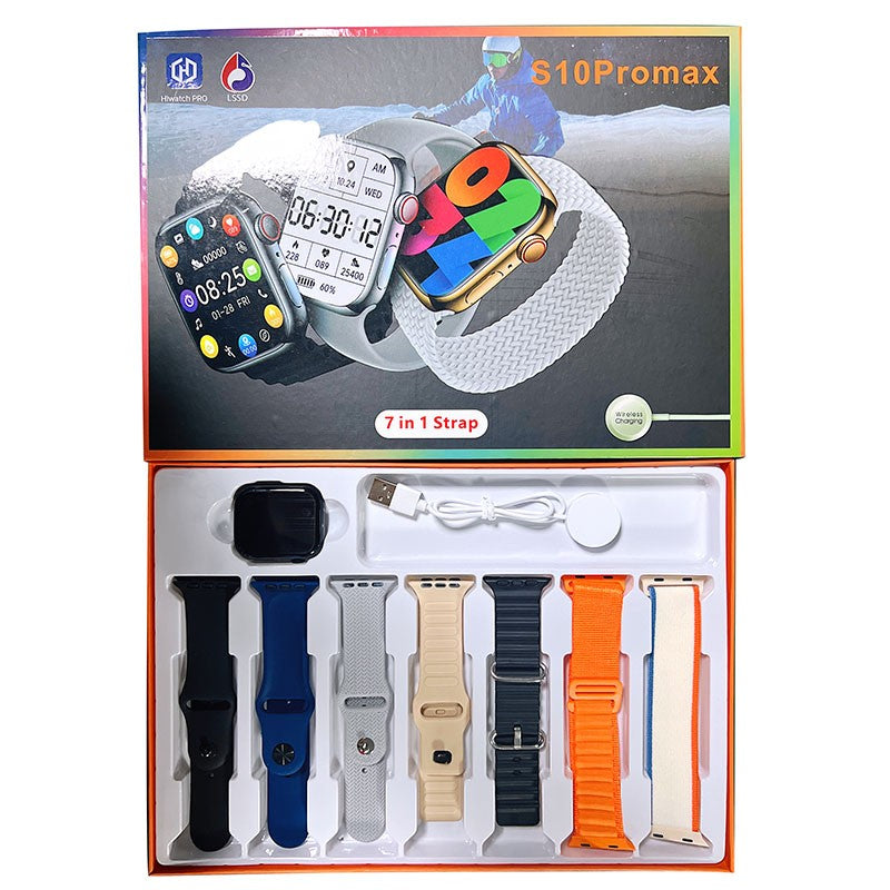 S10 Pro Max 7 kordonlu Dokunmatik HD Ekran ve Manyetik Kablosuz Şarj Özellikli Akıllı Saat - A3G