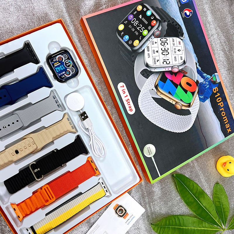 S10 Pro Max 7 kordonlu Dokunmatik HD Ekran ve Manyetik Kablosuz Şarj Özellikli Akıllı Saat - A3G
