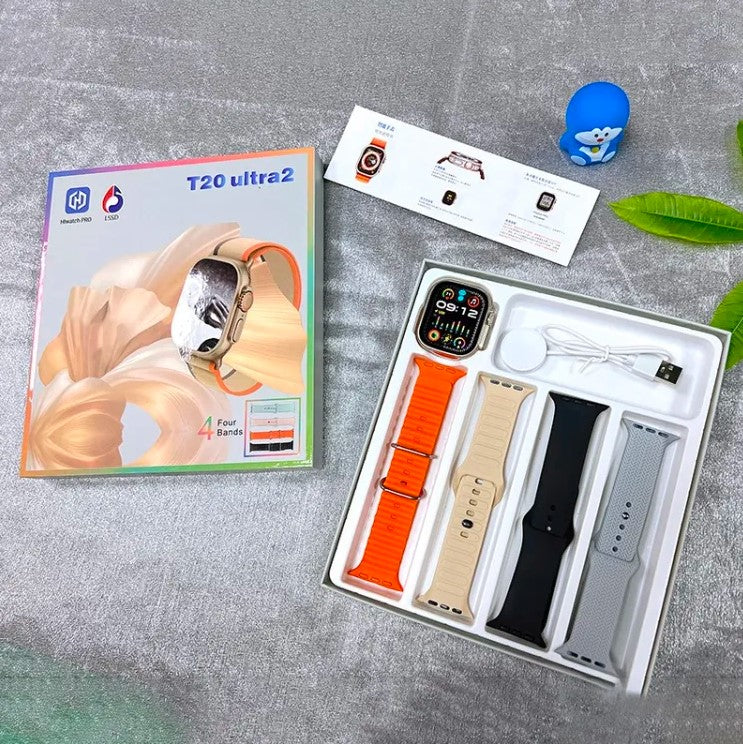 T20 ultra 2 49mm akıllı saat – 4 kordonlu, ios & android uyumlu, şık ve fonksiyonel - A2İ - KolayMagza