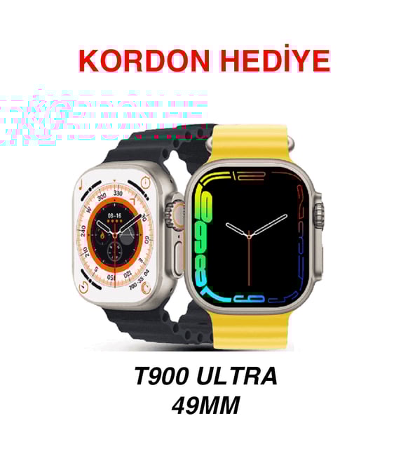 T900 ultra 49mm 2.09” ekranlı akıllı saat – çift kordon, ios & android uyumlu - A1Z - KolayMagza